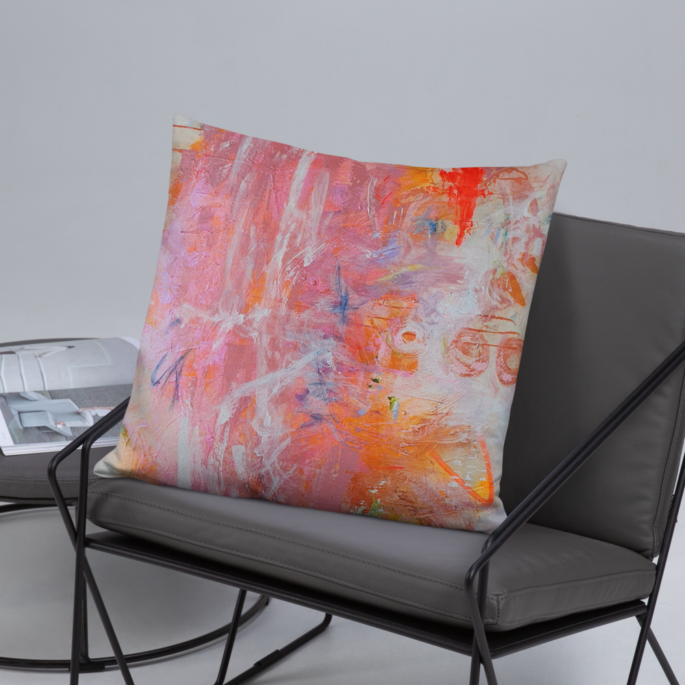 SOLO FUNDA de COJIN de inspiracion MAGABUNDA - OBRA &quot;BLOOM&quot; - TAMAÑO 22X22&quot;