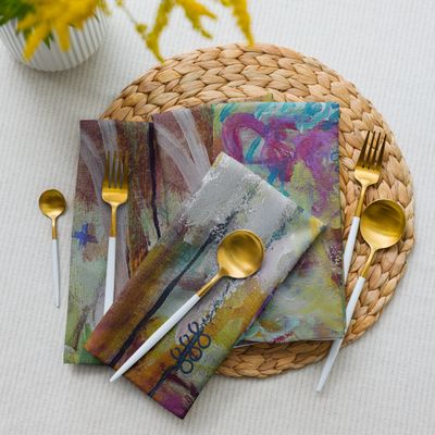 6 SERVILLETAS DE TELA - ARTE EN TU MESA OBRA "LORETO" DE 40X40 CMS