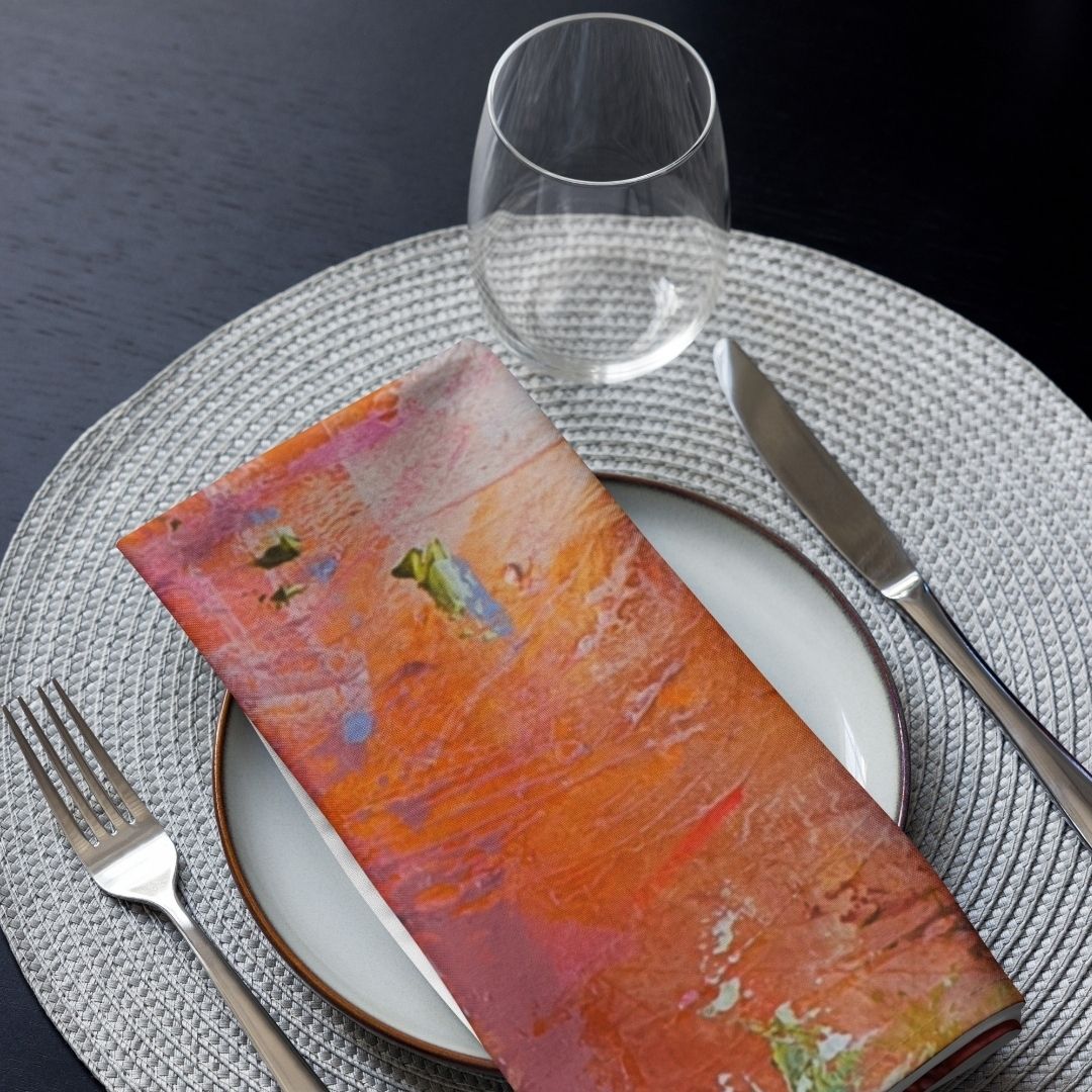 6 SERVILLETAS DE TELA - ARTE EN TU MESA OBRA "BLOOM" DE 40X40 CMS
