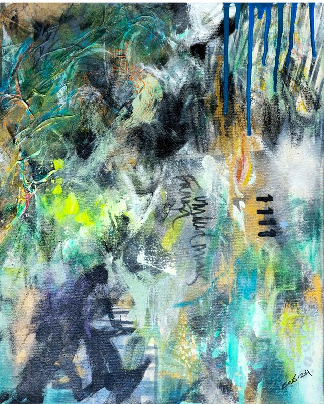"11 11" - UN MENSAJE - CAOS CONVERTED. OBRA ORIGINAL MAGABUNDA DE TECNICA MIXTA EN CANVAS / ENMARCADO SENILLO (1 DE 2 PIEZAS DE LA SERIE) "11 11" - UN MENSAJE - CAOS CONVERTED. OBRA ORIGINAL MAGABUNDA DE TECNICA MIXTA EN CANVAS / ENMARCADO SENILLO (1 DE 2 PIEZAS DE LA SERIE)