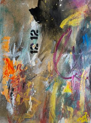 &quot;12 12&quot; - OTRO MENSAJE - WINTER GARDEN // OBRA ORIGINAL MAGABUNDA DE TECNICA MIXTA EN CANVAS  (1 DE 2 PIEZAS DE LA SERIE)