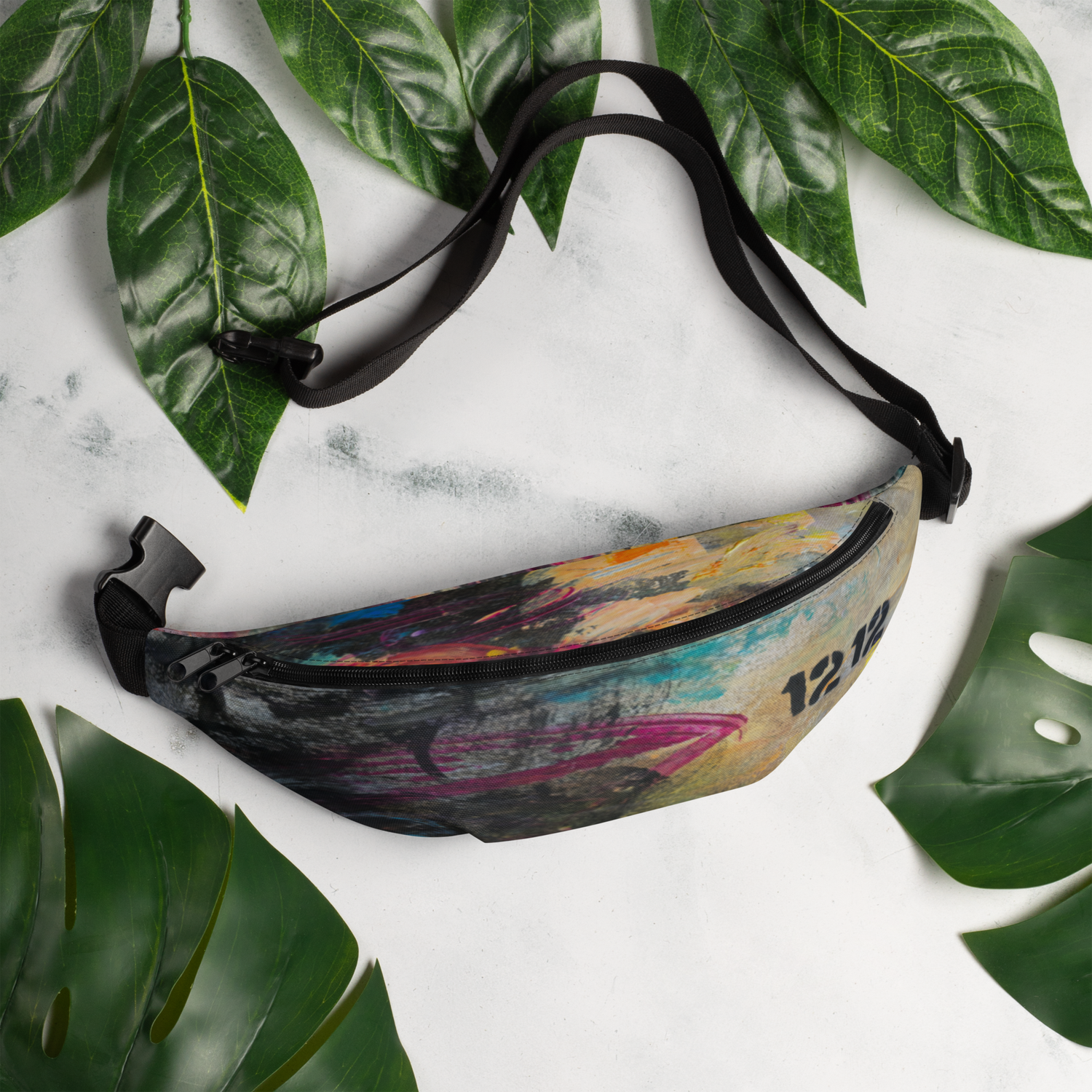 Bolsa riñonera-Fanny Pack all over colorida - Inspiración MAGABUNDA obra 1212 - Winter Garden