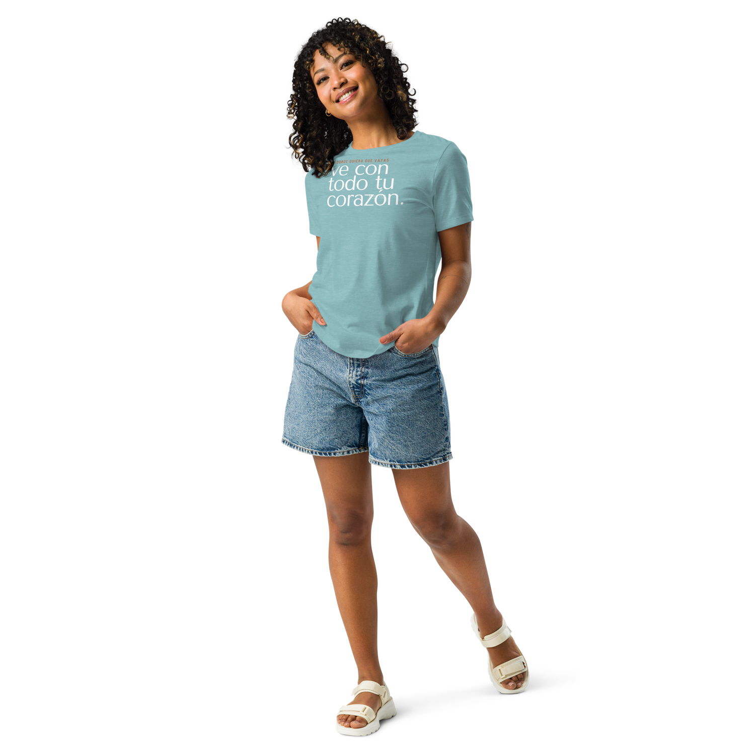 &quot;VE CON TODO TU CORAZON&quot; Camiseta con inspiración MAGABUNDA - Corte de mujer, cuello redondo VARIOS COLORES -Women&#39;s Relaxed T-Shirt 