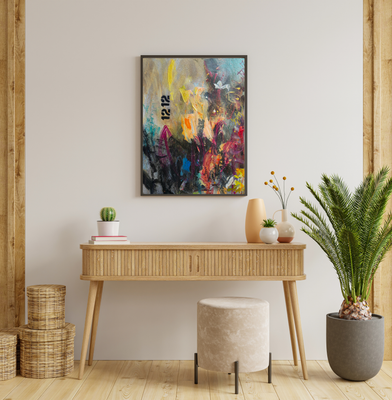 "12 12" - UN MENSAJE. OBRA ORIGINAL MAGABUNDA DE TECNICA MIXTA EN CANVAS  (1 DE 2 PIEZAS DE LA SERIE)