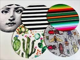 &quot;FOLIE: Exotic animals having fun&quot; 6 INDIVIDUALES RÍGIDOS/BAJO PLATOS MDF DOBLE VISTA - &quot;MAGABUNDA&quot; HOME STYLING