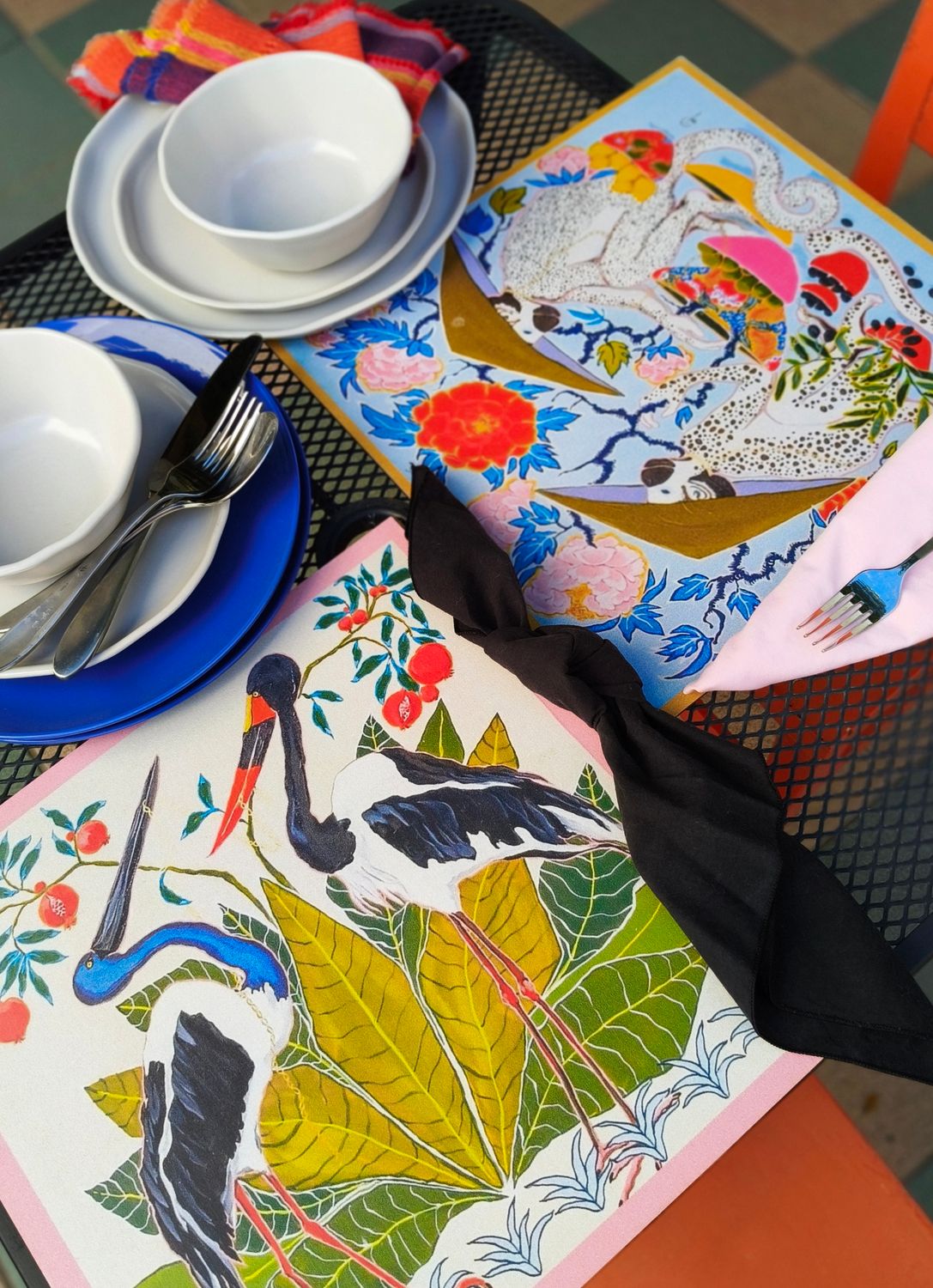 &quot;FOLIE: Exotic animals having fun&quot; 6 INDIVIDUALES RÍGIDOS/BAJO PLATOS MDF DOBLE VISTA - &quot;MAGABUNDA&quot; HOME STYLING