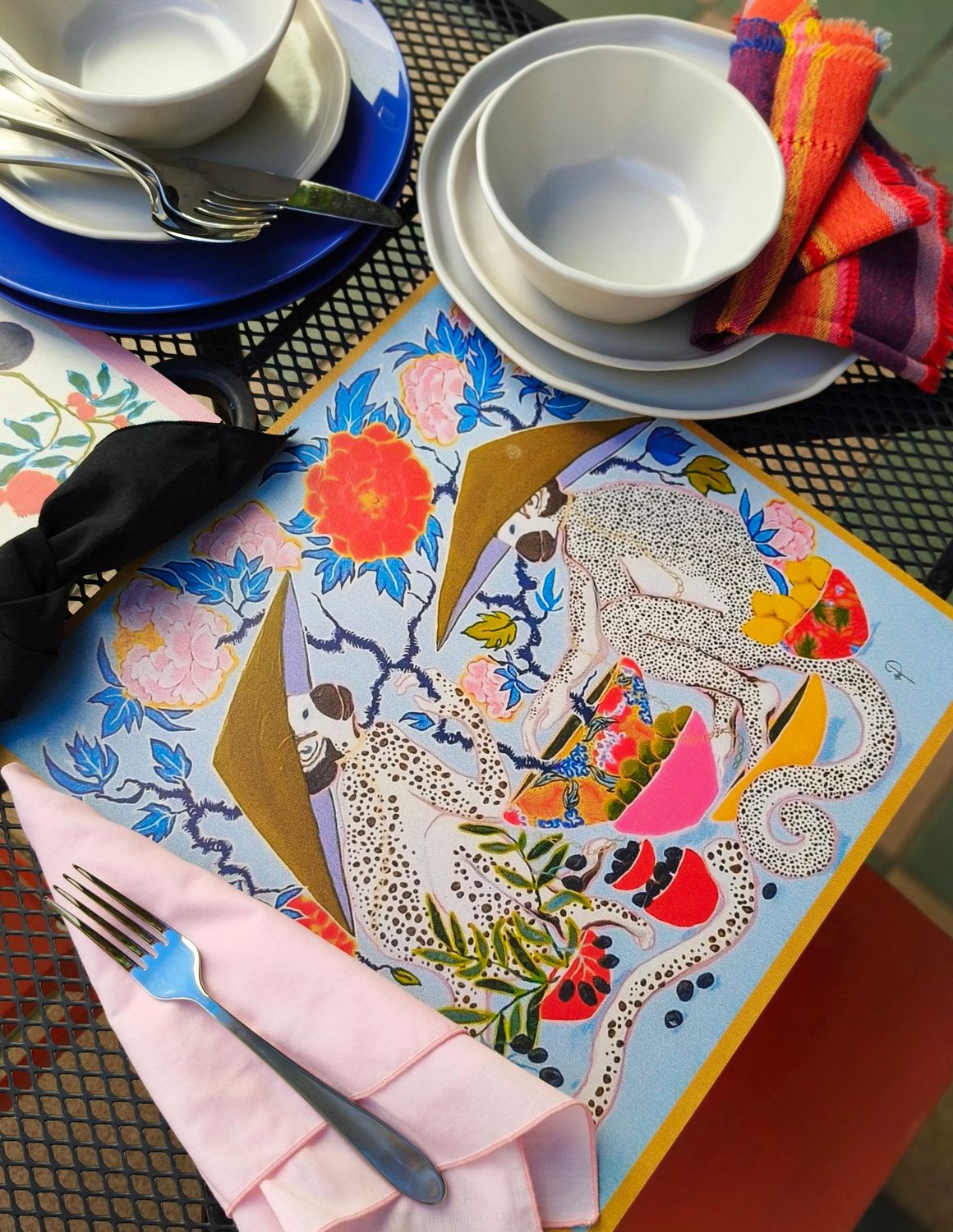 &quot;FOLIE: Exotic animals having fun&quot; 6 INDIVIDUALES RÍGIDOS/BAJO PLATOS MDF DOBLE VISTA - &quot;MAGABUNDA&quot; HOME STYLING