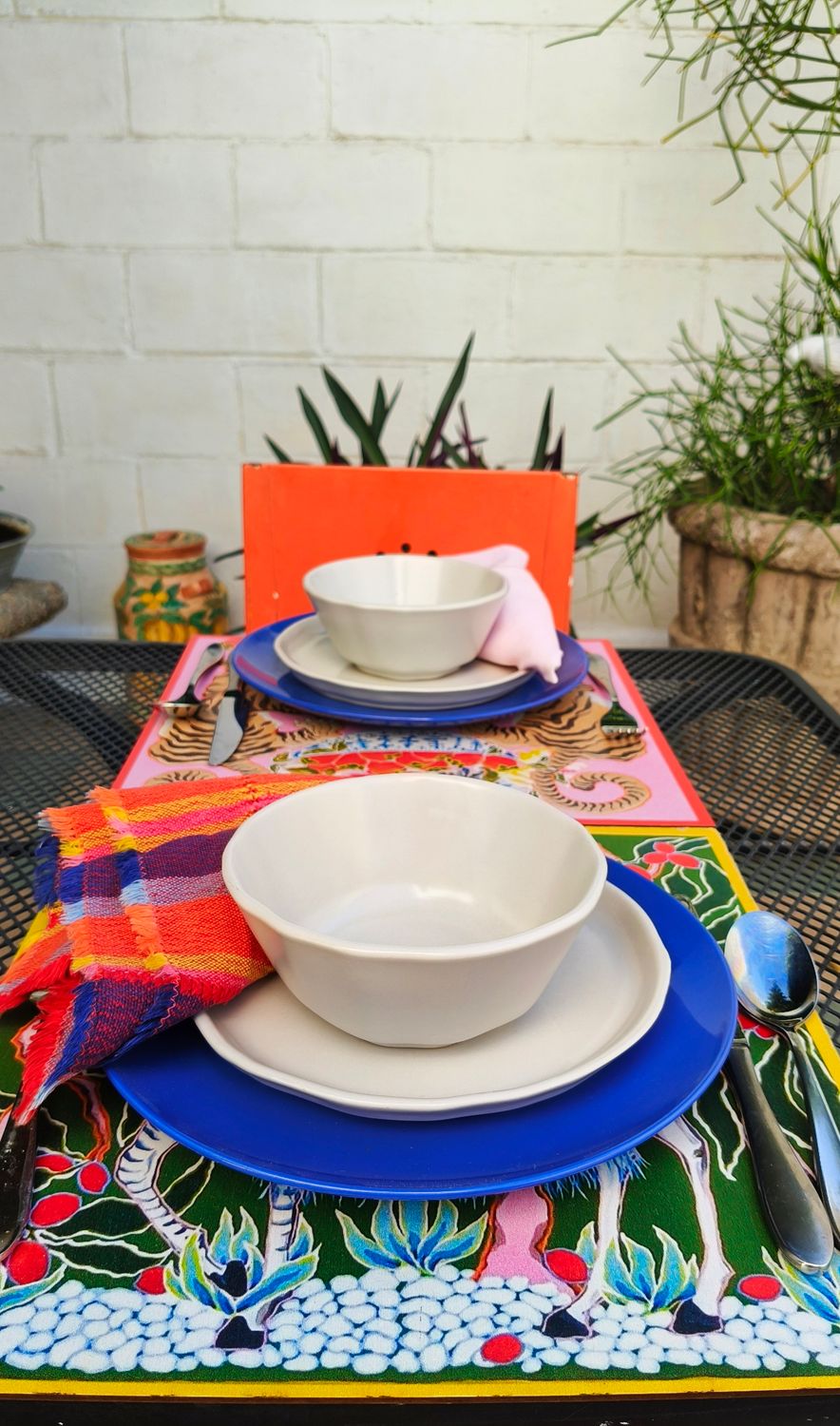 &quot;FOLIE: Exotic animals having fun&quot; 6 INDIVIDUALES RÍGIDOS/BAJO PLATOS MDF DOBLE VISTA - &quot;MAGABUNDA&quot; HOME STYLING