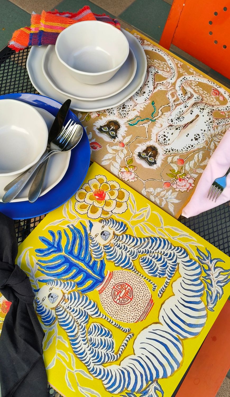 &quot;FOLIE: Exotic animals having fun&quot; 6 INDIVIDUALES RÍGIDOS/BAJO PLATOS MDF DOBLE VISTA - &quot;MAGABUNDA&quot; HOME STYLING