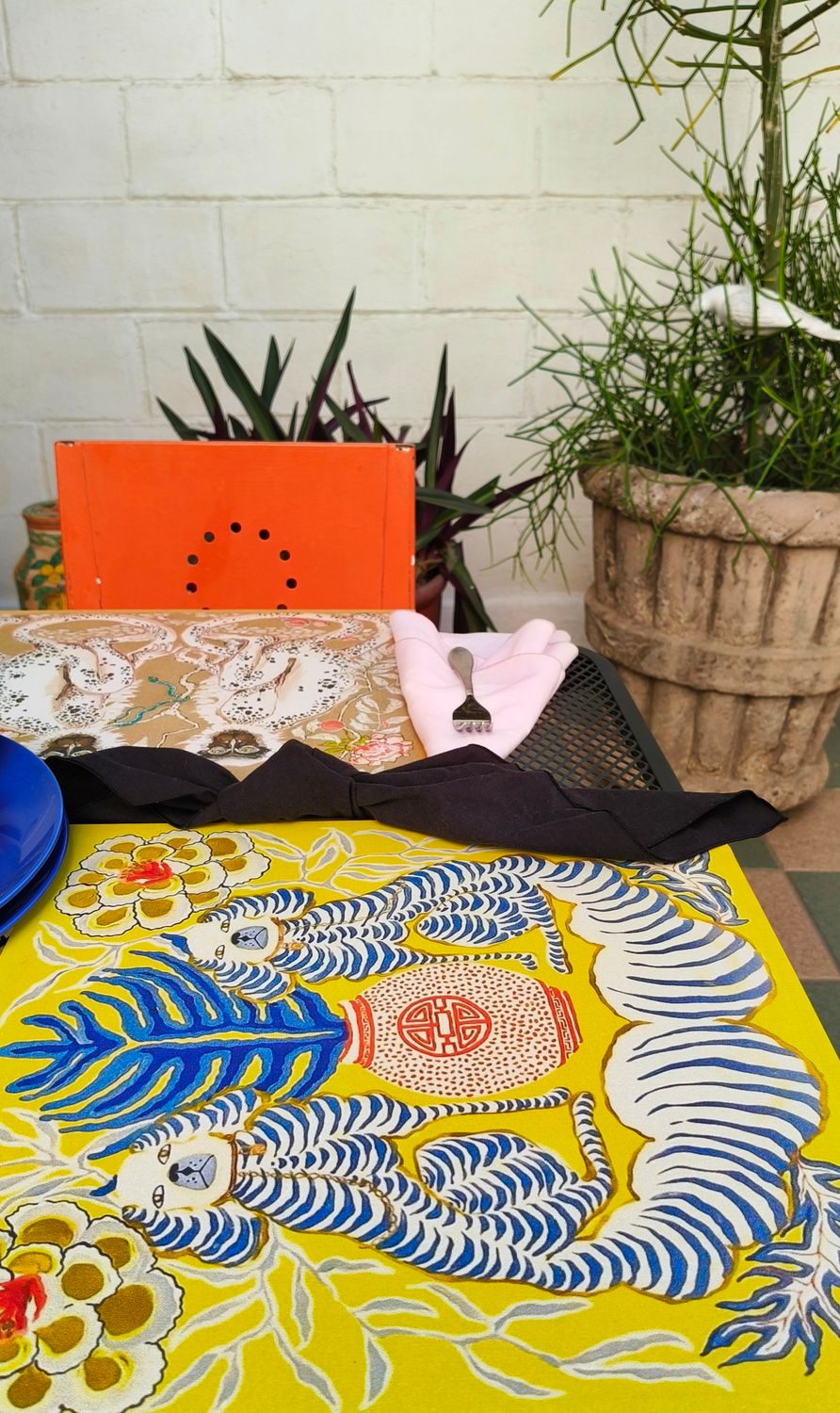 &quot;FOLIE: Exotic animals having fun&quot; 6 INDIVIDUALES RÍGIDOS/BAJO PLATOS MDF DOBLE VISTA - &quot;MAGABUNDA&quot; HOME STYLING