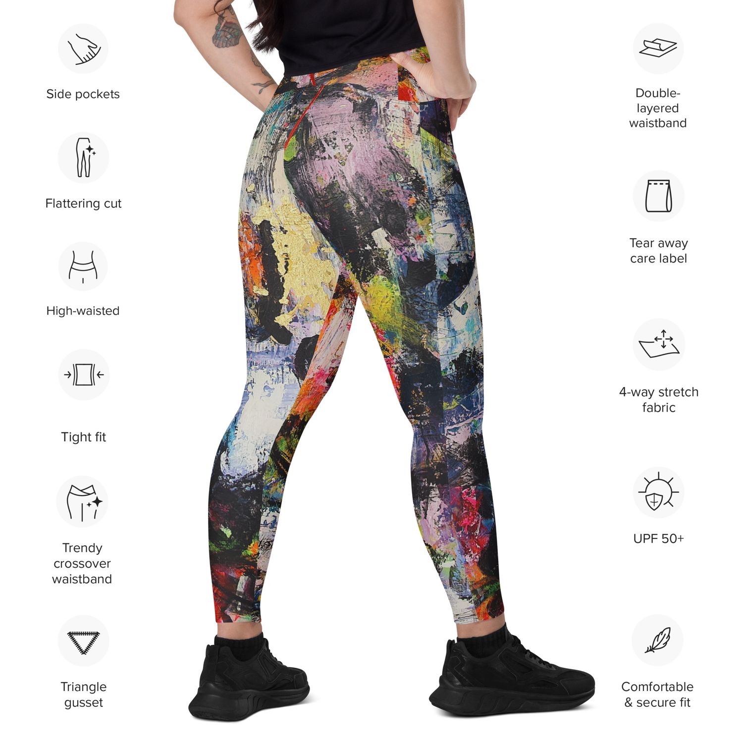 Coloridos Leggings tipo cintura corssover con bolsas // Crossover leggings with pockets
