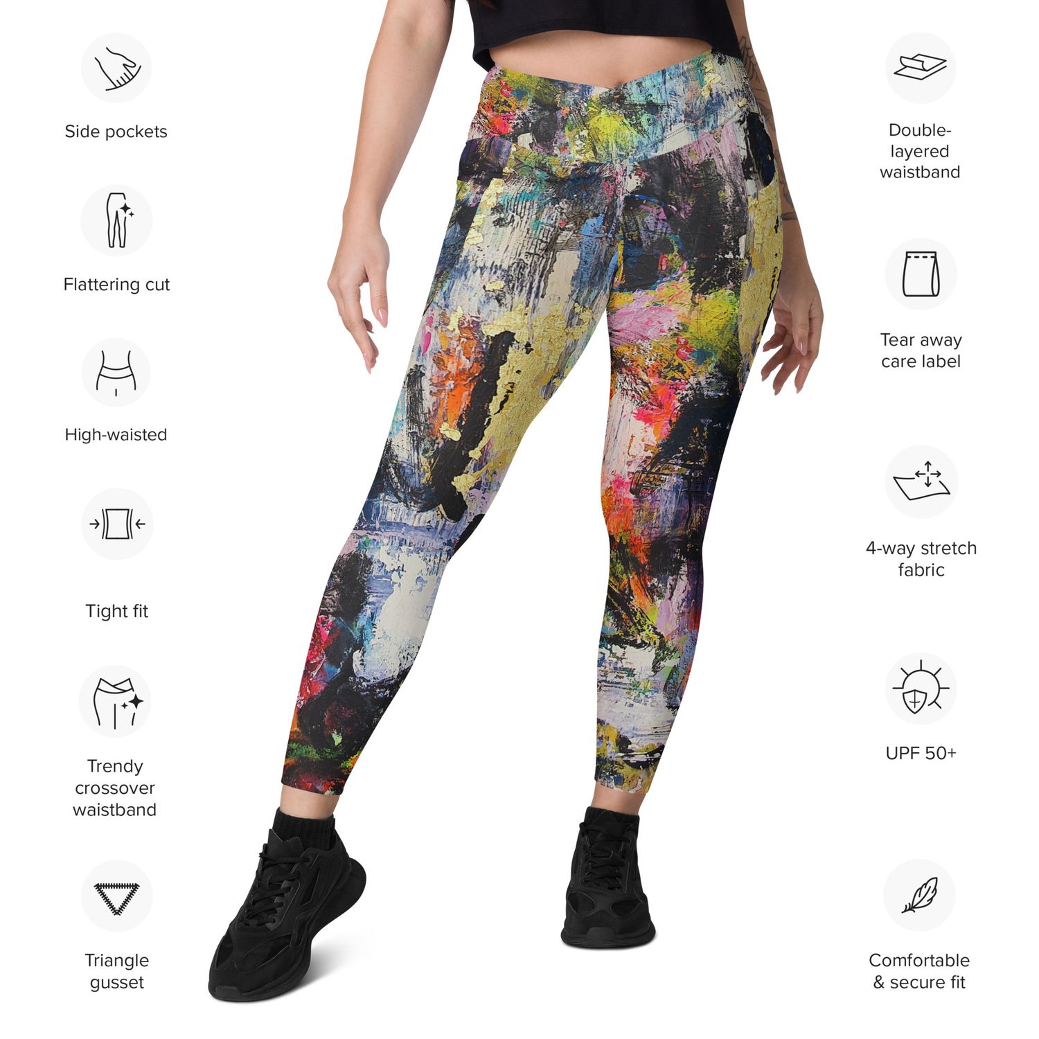 Coloridos Leggings tipo cintura corssover con bolsas // Crossover leggings with pockets