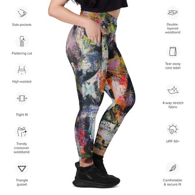 Coloridos Leggings tipo cintura corssover con bolsas // Crossover leggings with pockets