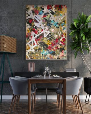 "ALL HERE- ARTE ORIGINAL ABSTRACTO - TECNICA ACRILICO-MIXTA SOBRE LIENZO