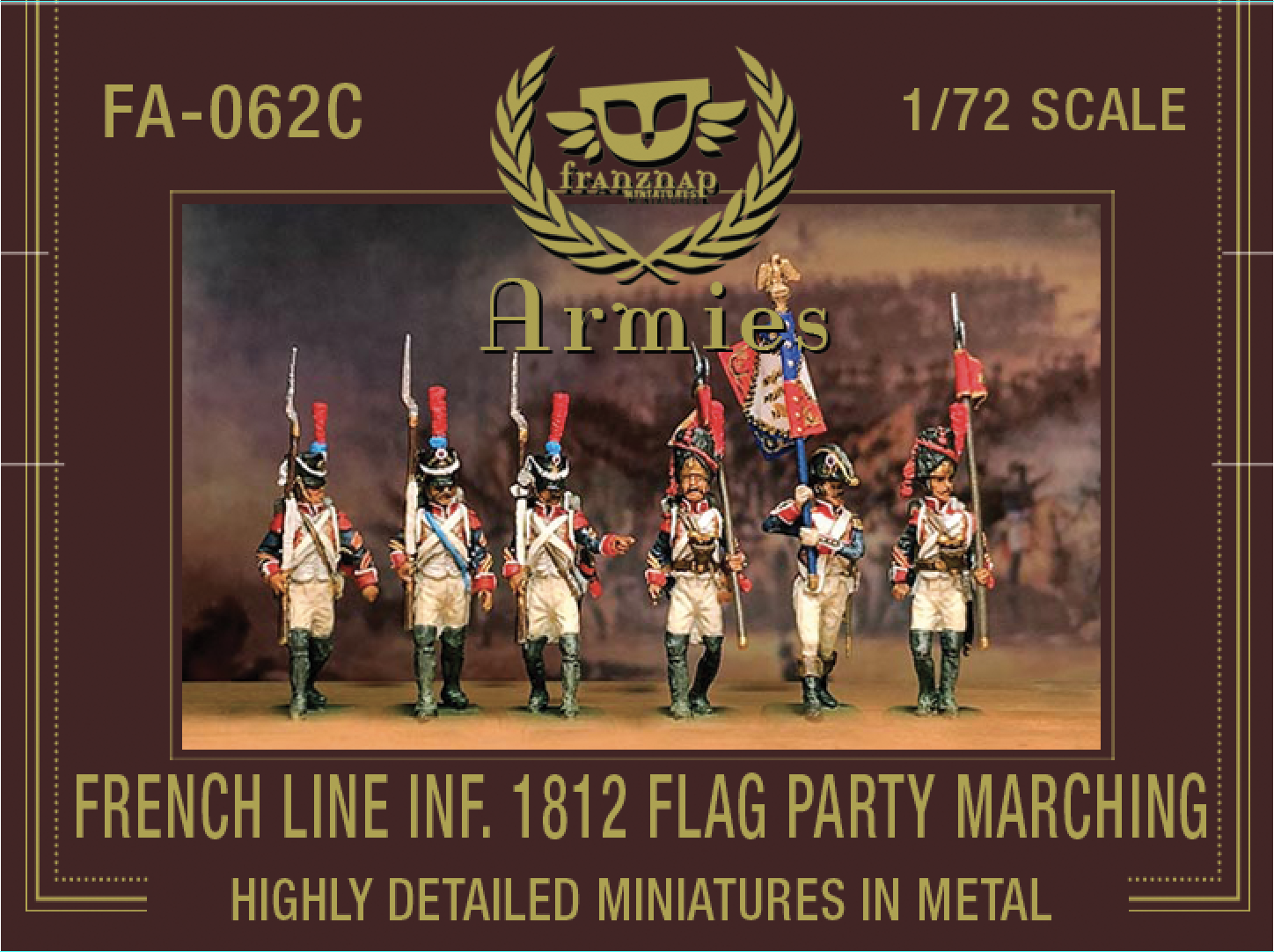 FA-062C French Line Infantry 1812 Marching a Volonte Flag Party