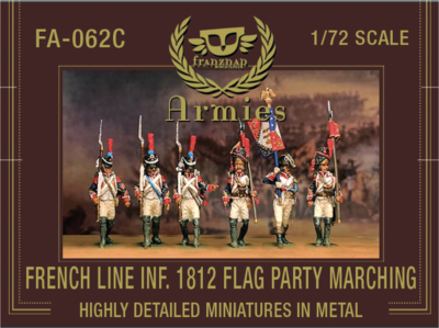 FA-062C French Line Infantry 1812 Marching a Volonte Flag Party