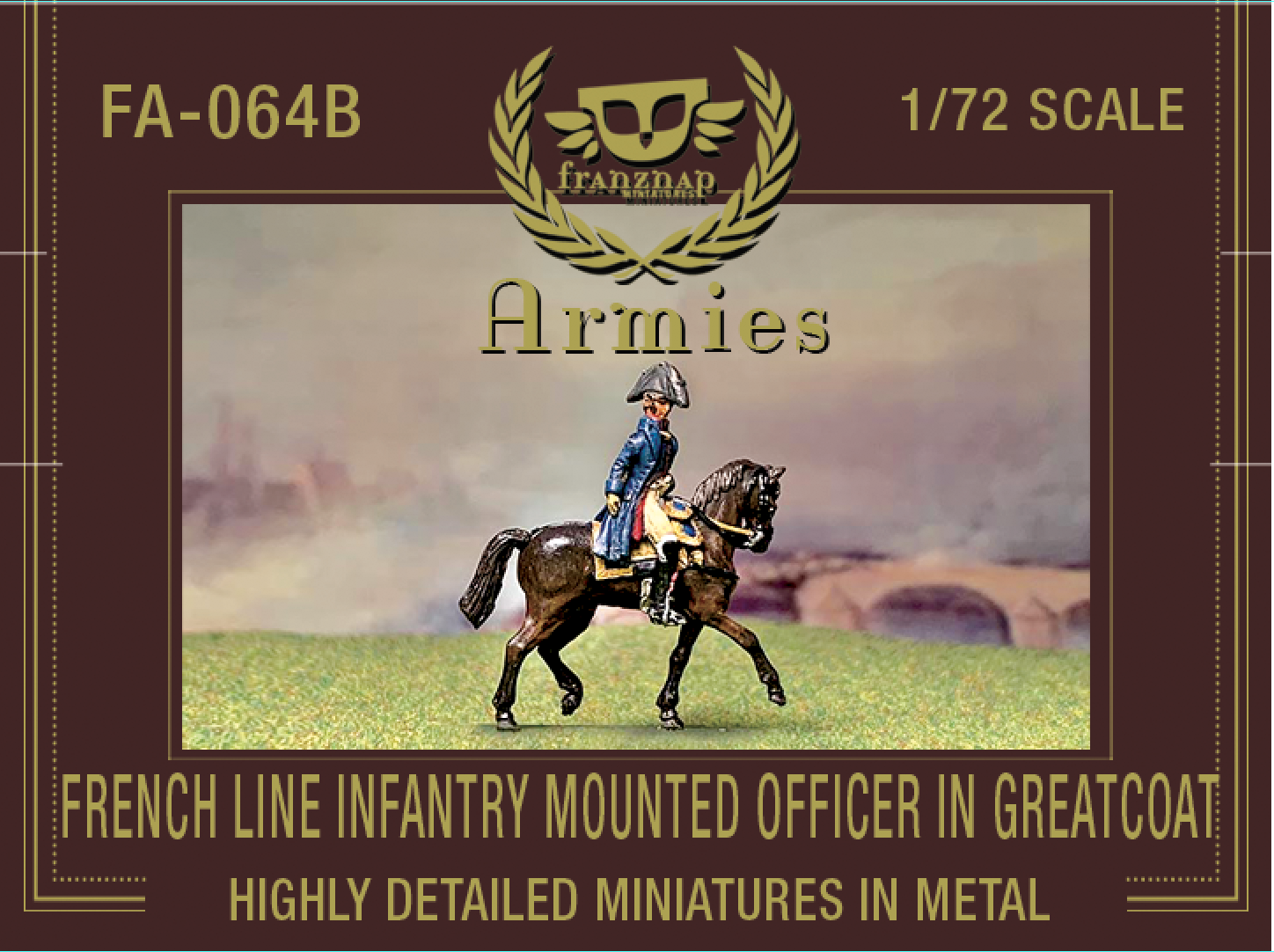 FA-064B French Line Infantry Mounted Officer in Greatcoat