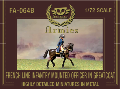 FA-064B French Line Infantry Mounted Officer in Greatcoat