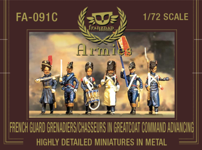 FA-091C French Guard Grenadiers/Chasseurs in greatcoat Command Advancing