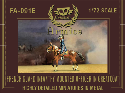 FA-091E French Guard Infantry Mounted Officer in Greatcoat