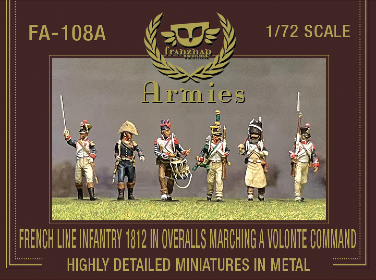 FA-108 French Line Infantry 1812 in Overalls Marching a Volonte&#39; Command