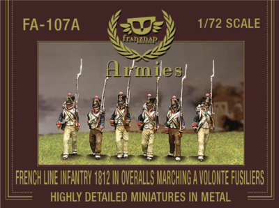 FA-107A French Line Infantry 1812 in Overalls Marching a Volonte Fusiliers