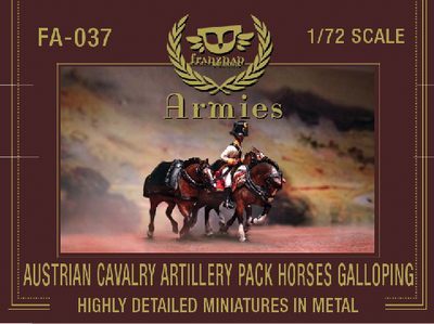 FA-037 Austrian Cavalry Artillery Pack Horses Galloping