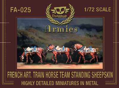 FA-025 French Artillery Train Horse Team Standing Sheepskin Cover