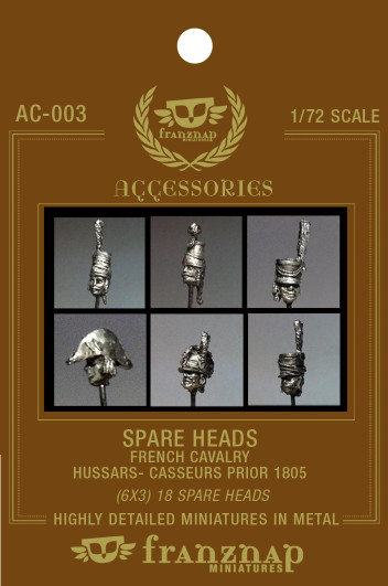 AC-003 SPARE HEADS French Cavalry : Hussars Chasseurs prior 1805