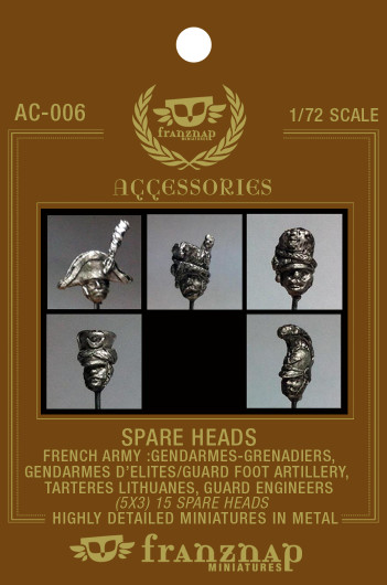 AC-006 SPARE HEADS French Army : Gendarmes,Grenadiers, Elite gendarmes/guard foot artillery, Tartares Lithuanes, Guard Engineers
