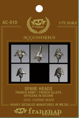 AC-010A SPARE HEADS French Army / French Allies: Officers in Bicorn