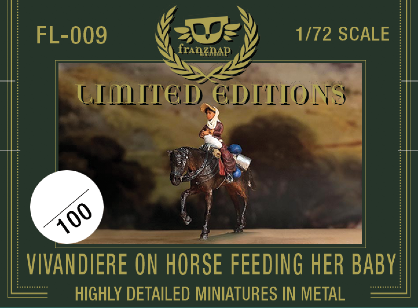 FL-009 Vivandiere on horse feeding her baby