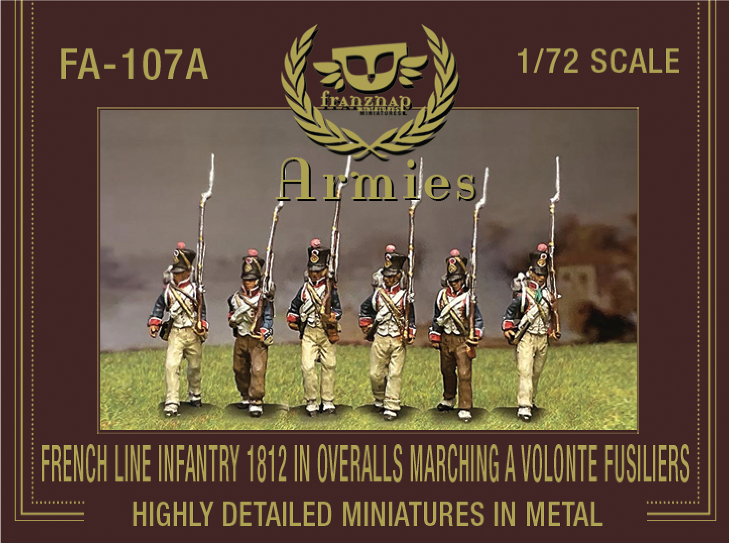 FA-107A French Line Infantry 1812 in Overalls Marching a Volonte Fusiliers