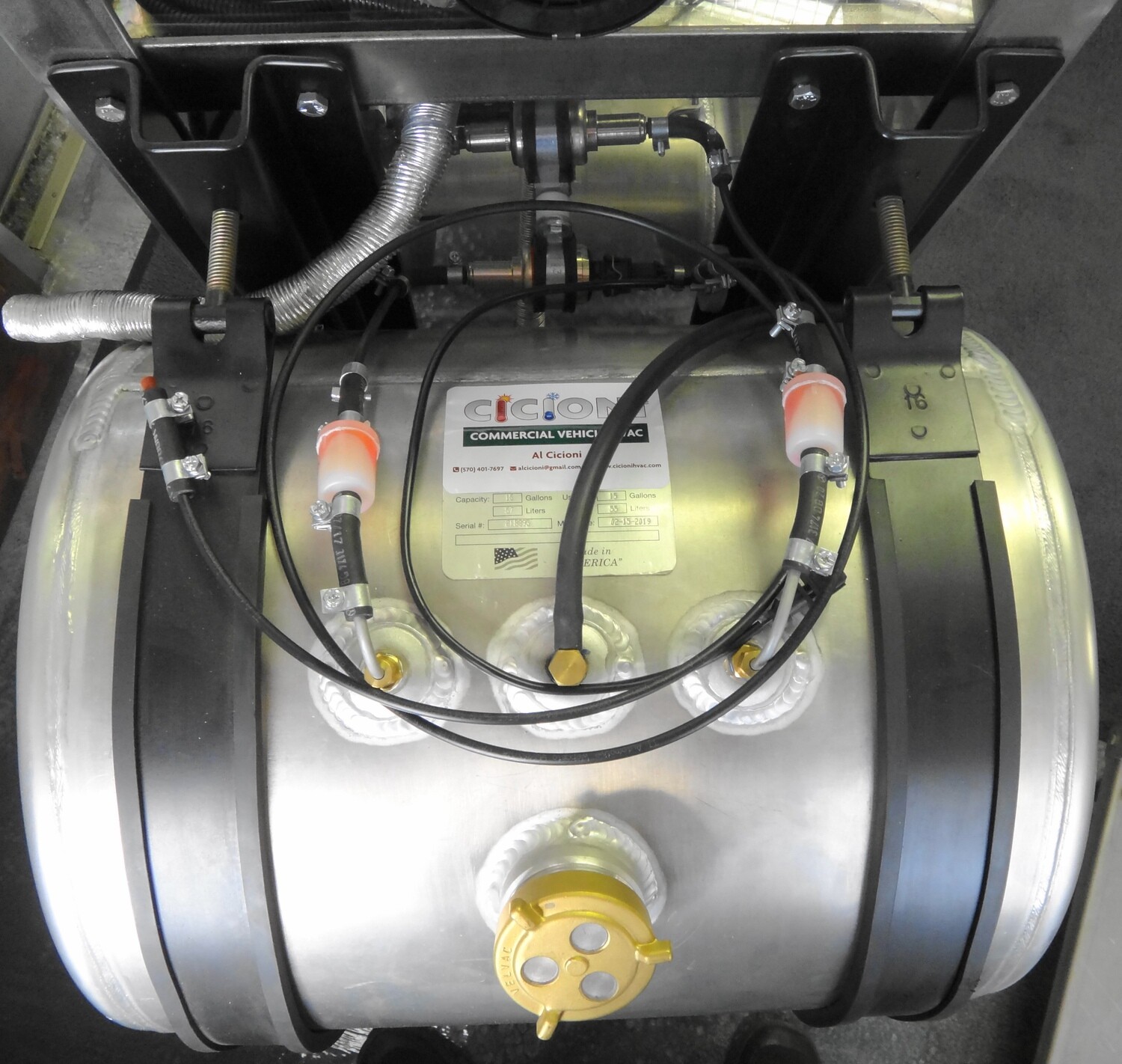 ​Aluminum DOT 15 gallon fuel operated heater cylindrical tank
