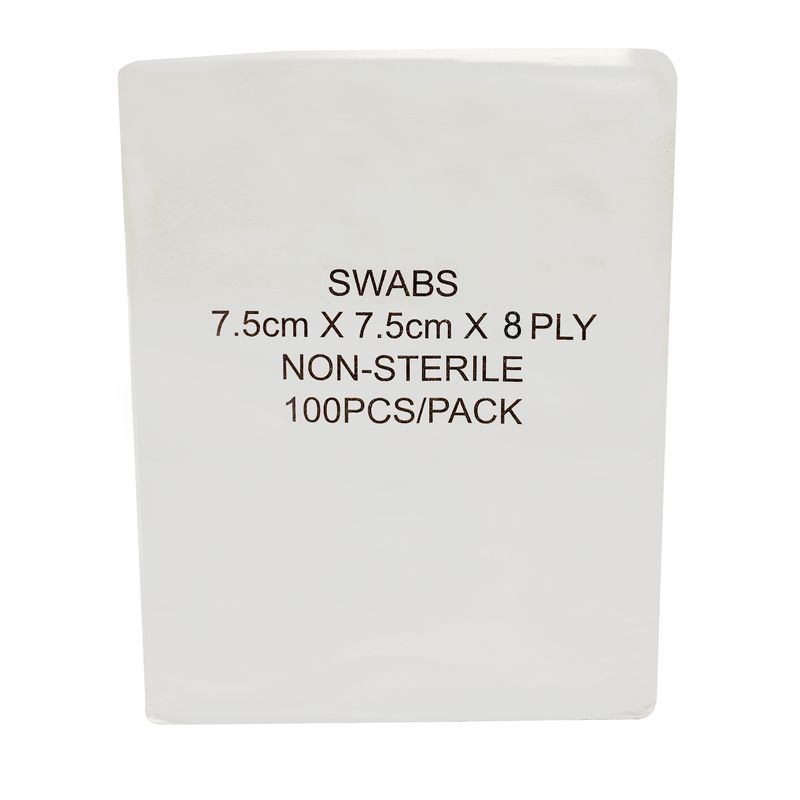 Gauze Swabs 8-Ply (Non-Sterile) – Pack of 100