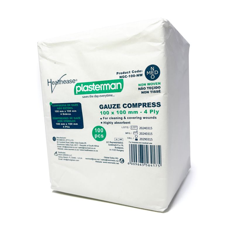 Gauze Swabs 4-Ply (Non-Sterile) – Pack of 100