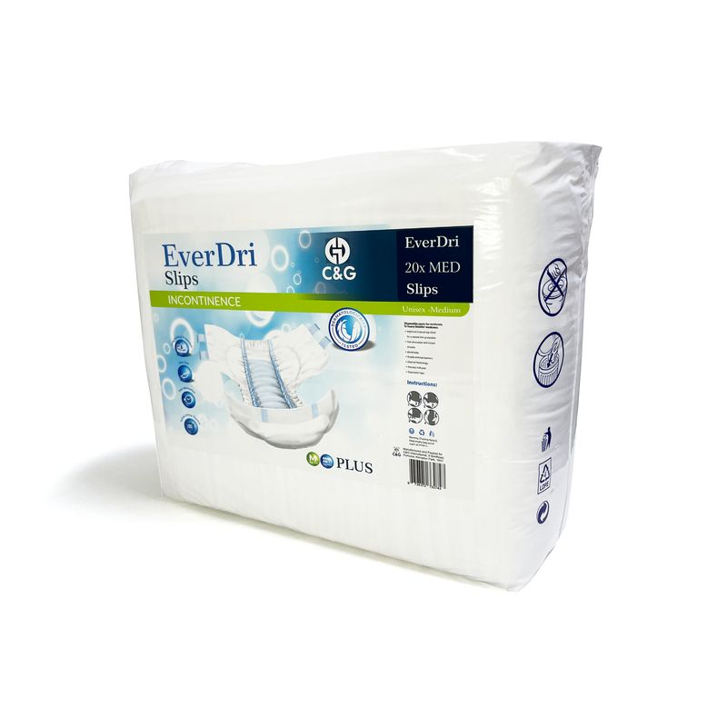 Adult Nappies (Slips) - EverDri, Size: Medium 20&#39;s