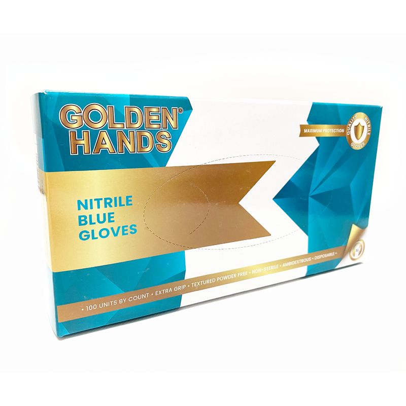 Nitrile Blue Golden Hands Gloves 100s