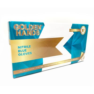 Nitrile Blue Golden Hands Gloves 100s