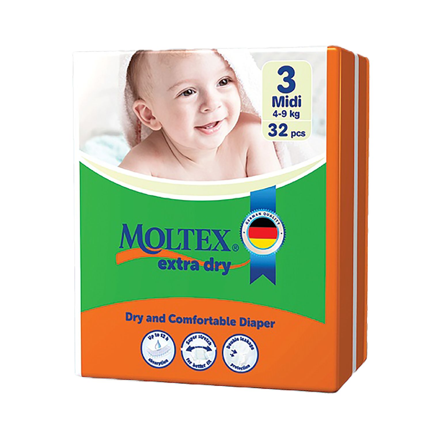 Baby Nappies - Moltex, Slips: Size 3 (4 to 9kg) / Midi 32&#39;s (Slips)