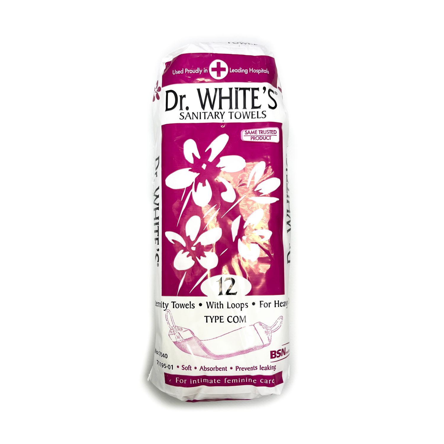 DR. White&#39;s - 12 Maternity Sanitary Towels (With Loops)