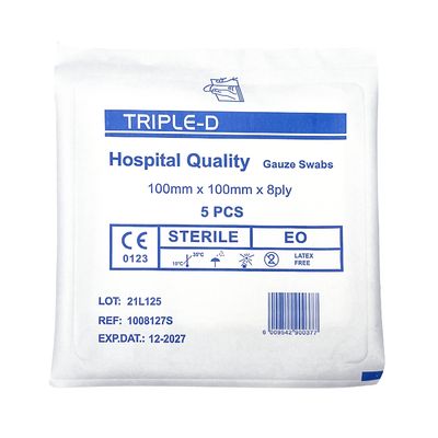Gauze Swabs 8-Ply (Sterile) – Pack of 5