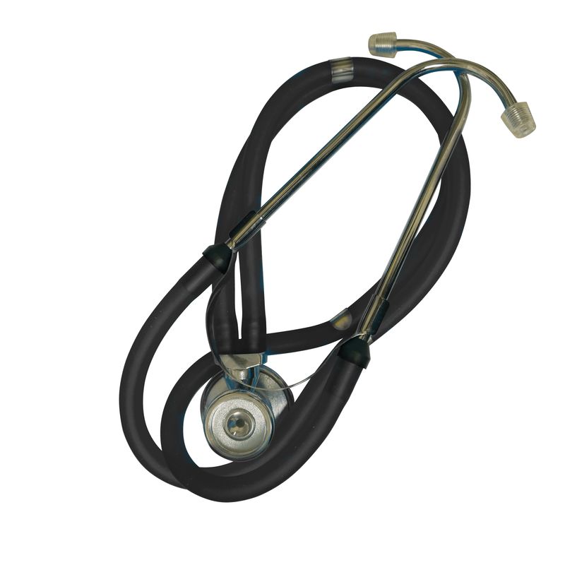 Duel Tube Rappaport Stethoscope with Stainless Steel Bell, Clear Diaphragm and Black Tubing | SundryMed Supplies
