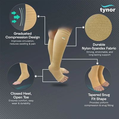 Tynor Compression Stockings – Class II Classic (Below-Knee)