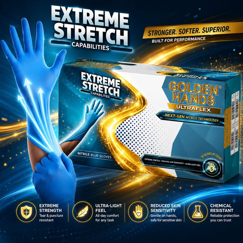 Nitrile Blue Ultraflex Gloves 100s