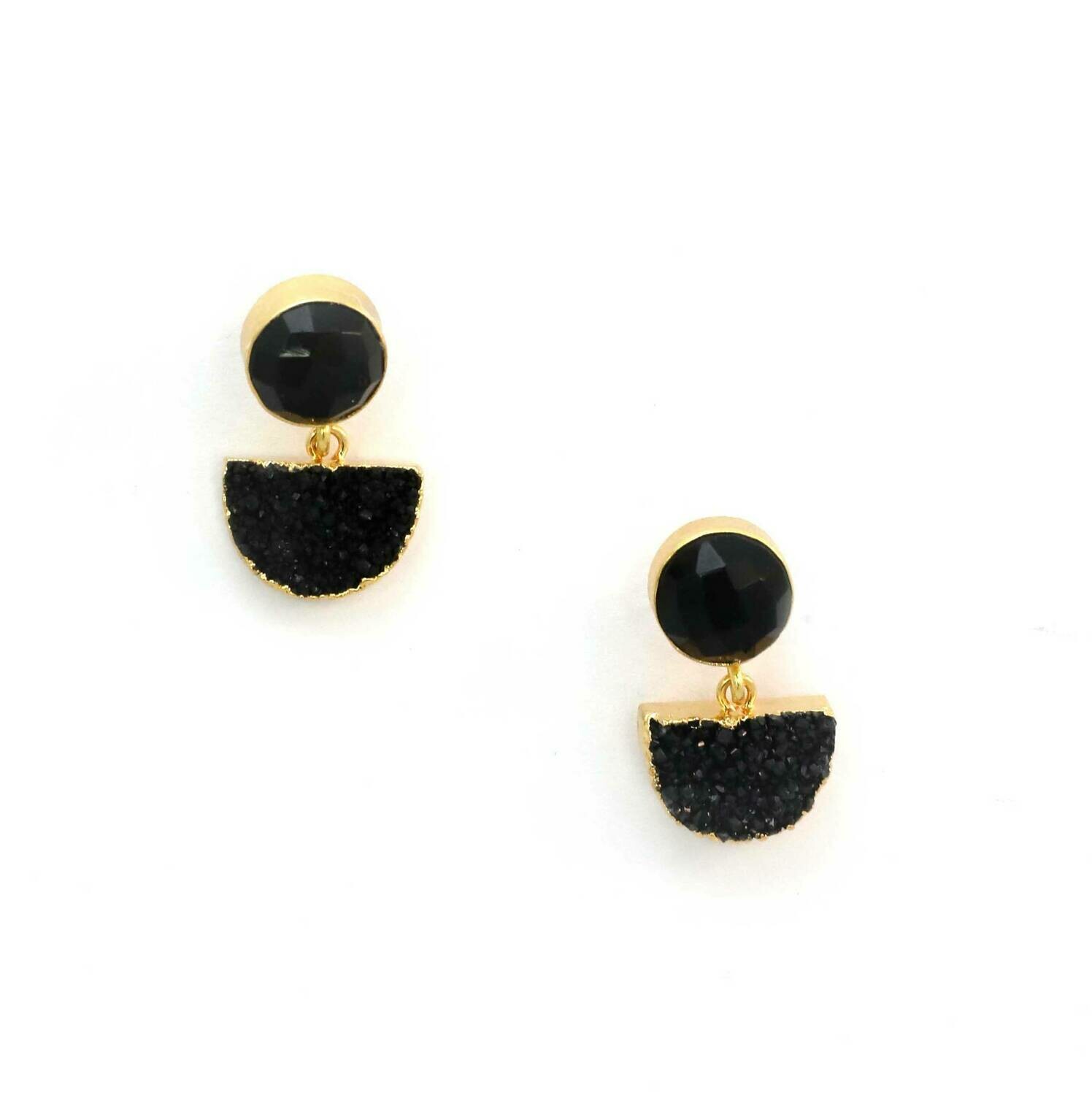 Black Gem/Stone Earrings