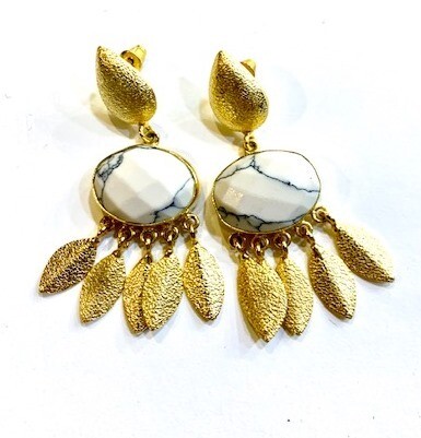 Gold Marble Earrings