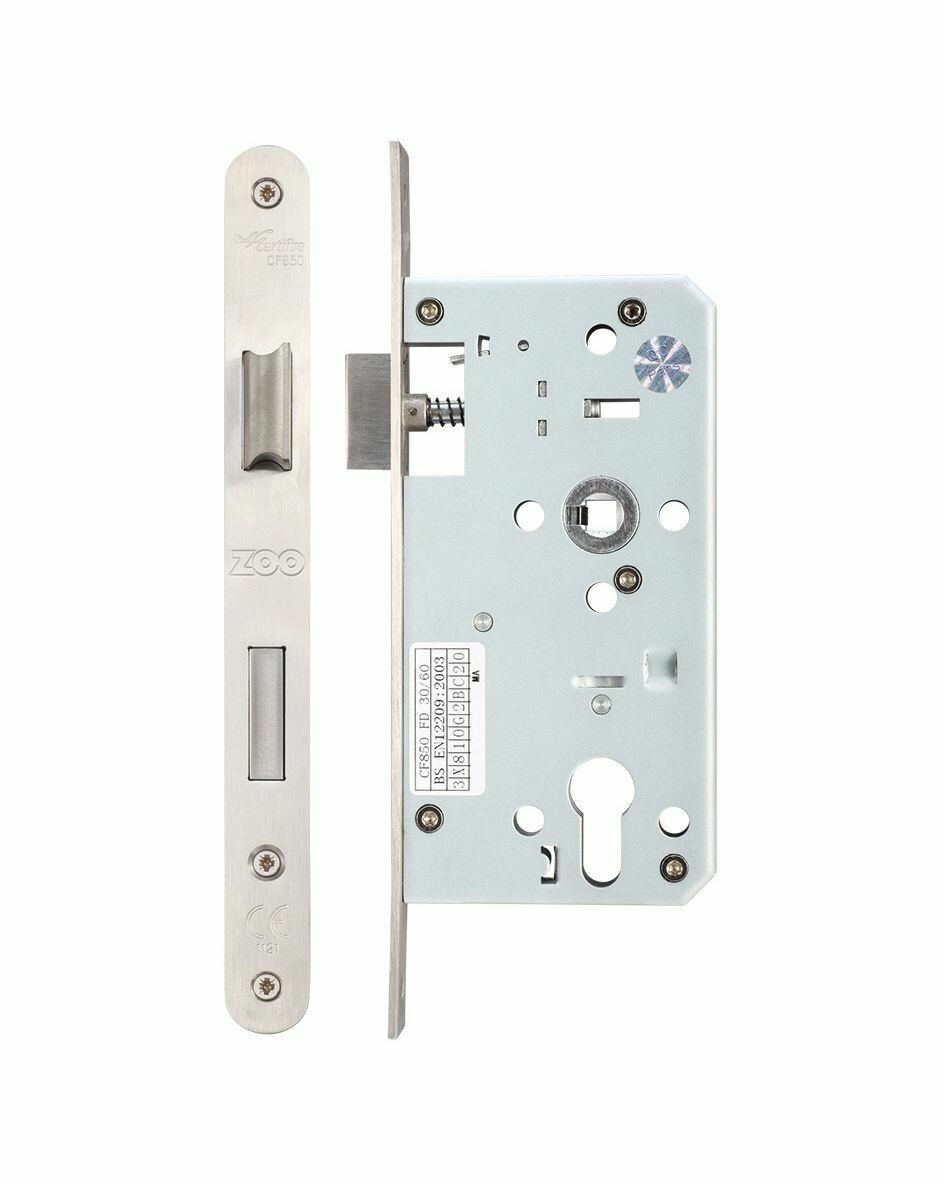 ZDL7255RSS DIN EURO SASHLOCK - 72MM C/C - BACKSET 55MM - RADIUS