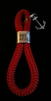 Seil-Schlüsselanhänger Rot mit Anker /Ankerplatz