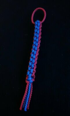 Seil-Schlüsselanhänger Blau/dunkel Rot